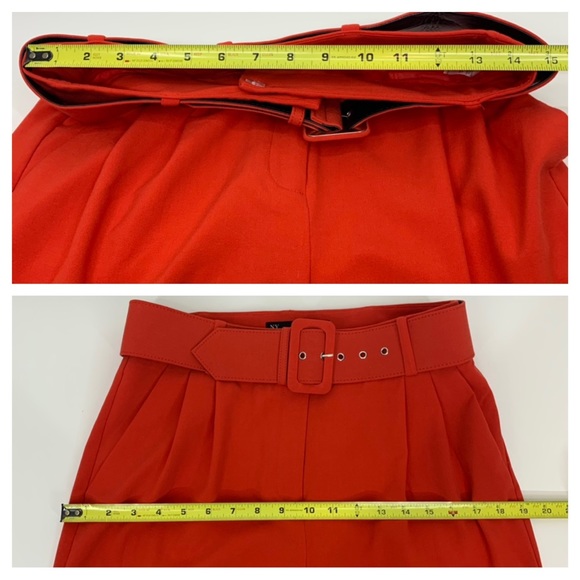 New York & Company Deep Orange Belted Pants Jogger Taper Elastic Slim Ankle - Picture 13 of 16